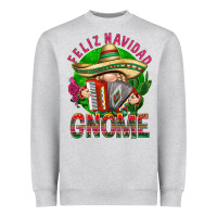 Heather Grey Feliz Navidad gnome Heavyweight Sweatshirt - NancyCooperArtShop