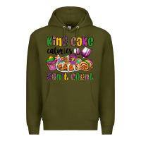 Army Green king cake calories don't count mardi gras Premium Hoodie - OliviaCreatesArt