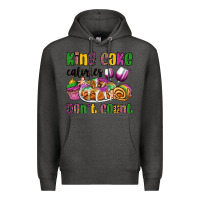Charcoal Heather king cake calories don't count mardi gras Premium Hoodie - OliviaCreatesArt