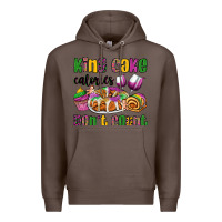 Coffee king cake calories don't count mardi gras Premium Hoodie - OliviaCreatesArt