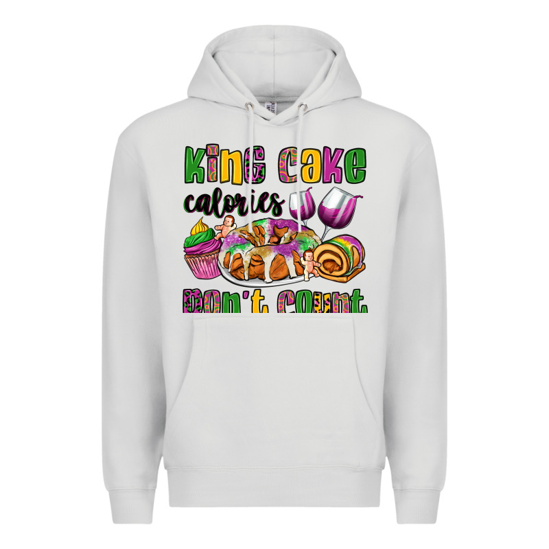 King Cake Calories Don't Count Mardi Gras Premium Hoodie by OliviaCreatesArt | Teevron