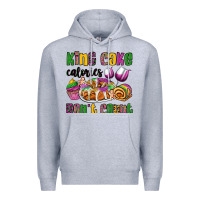 Heather Grey king cake calories don't count mardi gras Premium Hoodie - OliviaCreatesArt