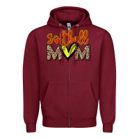 Burgundy Softball mom mother's day Zipper Hoodie - HowdyJamesFarm