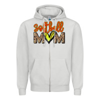 Dove Grey Softball mom mother's day Zipper Hoodie - HowdyJamesFarm