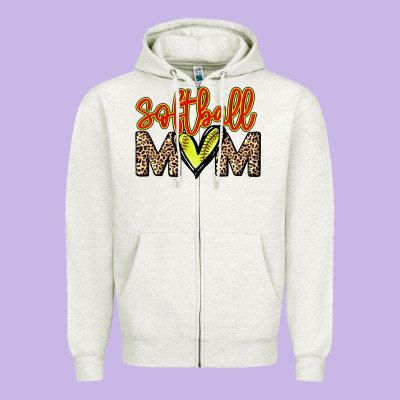 Softball Mom Mother's Day Zipper Hoodie Designed By Howdyjamesfarm
