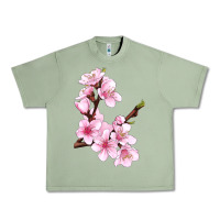 Oil Green Peach Blossom Illustrations Urban Heavy Tee - LillyAllenDesigns