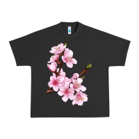 Pigment Black Peach Blossom Illustrations Urban Heavy Tee - LillyAllenDesigns