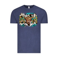 Vintage Denim highland cow mom Vintage Tee - JahusDesignShop