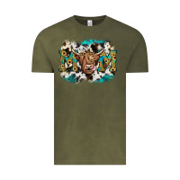 Vintage Olive highland cow mom Vintage Tee - JahusDesignShop