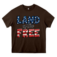 Chocolate Brown Land of the free America Heavy Core Tee - Jasminsmagicworld
