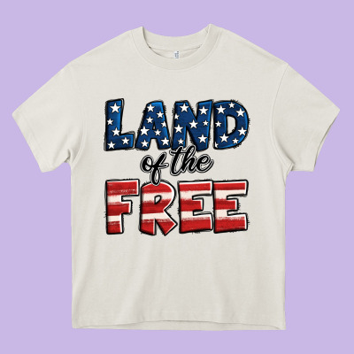 Land Of The Free America Heavy Core Tee Designed By Jasminsmagicworld