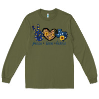Army Green Peace Love Texas Long Sleeve Tee - Bettercallsaul
