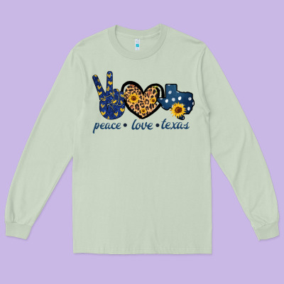 Peace Love Texas Long Sleeve Tee Designed By Bettercallsaul