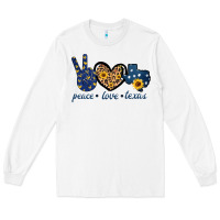 White Peace Love Texas Long Sleeve Tee - Bettercallsaul