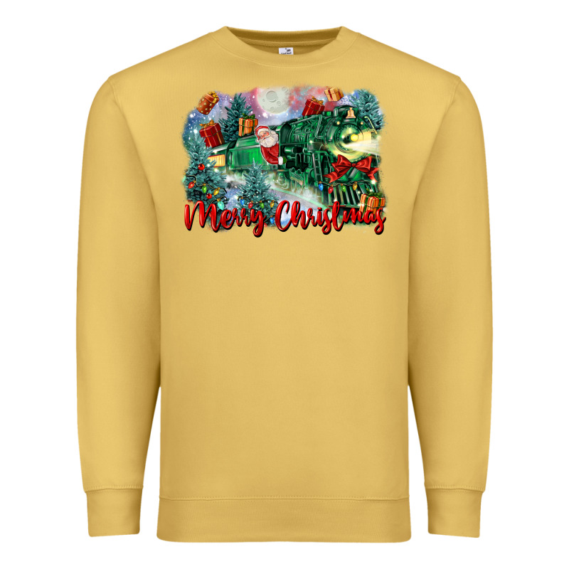 Merry Christmas Santa Polar Express Premium Sweatshirt by FaDigitalArtStudio | Teevron