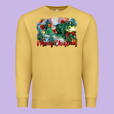 Merry Christmas Santa Polar Express Premium Sweatshirt Designed By Fadigitalartstudio