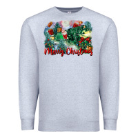Heather Grey merry christmas santa polar express Premium Sweatshirt - FaDigitalArtStudio