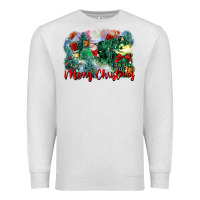 Oatmeal Heather merry christmas santa polar express Premium Sweatshirt - FaDigitalArtStudio