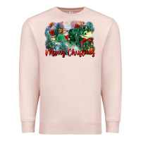Pale Pink merry christmas santa polar express Premium Sweatshirt - FaDigitalArtStudio