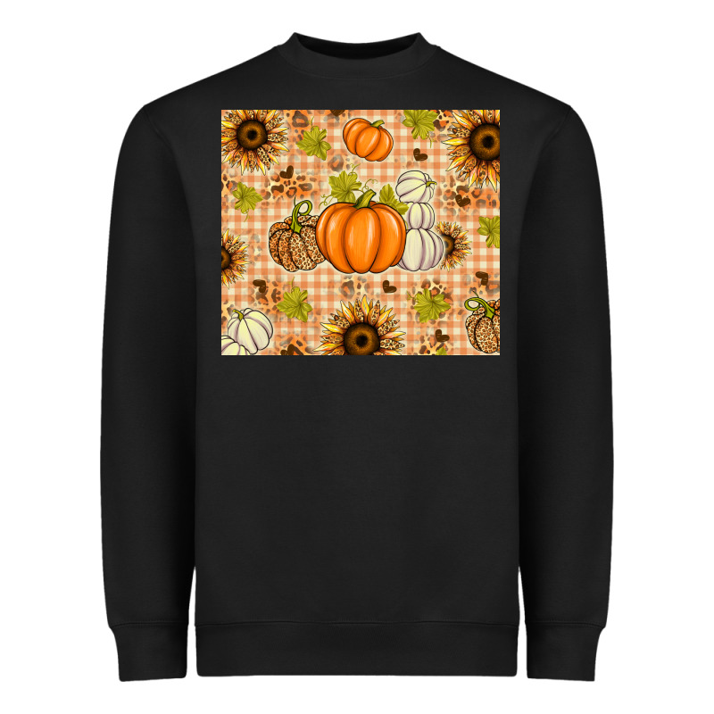 Fall Pumpkins And Sunflowers With Leopard Heavyweight Sweatshirt by texasbilliewilder | Teevron