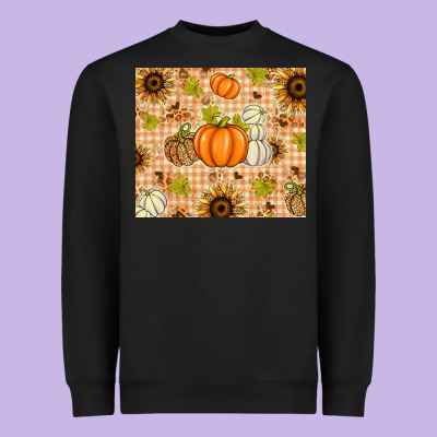 Fall Pumpkins And Sunflowers With Leopard Heavyweight Sweatshirt Designed By Texasbilliewilder
