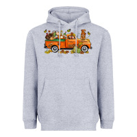 Heather Grey thanksgiving truck with gnome bbs Heavyweight Hoodie - BundleAndBundleShop