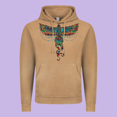 Aztec Serape Thunderbird Vintage Hoodie Designed By Ranaportraitstore