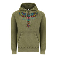 Vintage Olive aztec serape thunderbird Vintage Hoodie - RanaPortraitStore