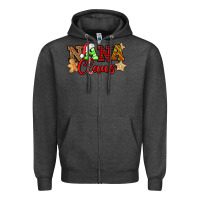 Charcoal Heather Nana Claus Christmas Lights And Gifts mother's day Zipper Hoodie - HowdyJamesFarm