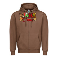 Chestnut Nana Claus Christmas Lights And Gifts mother's day Zipper Hoodie - HowdyJamesFarm
