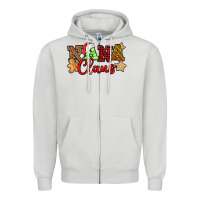 Dove Grey Nana Claus Christmas Lights And Gifts mother's day Zipper Hoodie - HowdyJamesFarm