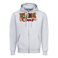 Heather Grey Nana Claus Christmas Lights And Gifts mother's day Zipper Hoodie - HowdyJamesFarm