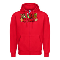 Red Nana Claus Christmas Lights And Gifts mother's day Zipper Hoodie - HowdyJamesFarm