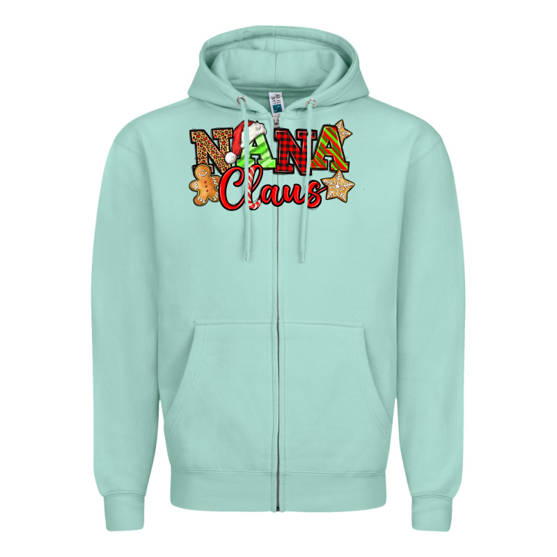 Nana Claus Christmas Lights And Gifts Mother's Day Zipper Hoodie by HowdyJamesFarm | Teevron