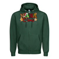 Sports Green Nana Claus Christmas Lights And Gifts mother's day Zipper Hoodie - HowdyJamesFarm
