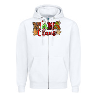 White Nana Claus Christmas Lights And Gifts mother's day Zipper Hoodie - HowdyJamesFarm