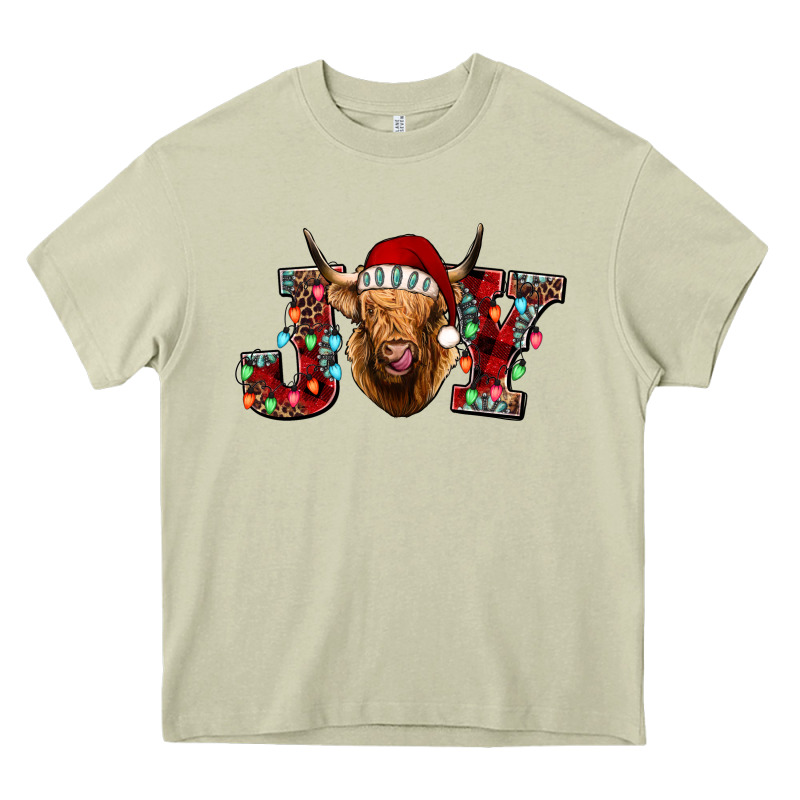 Joy Highland Cow Heavy Core Tee by Jasminsmagicworld | Teevron