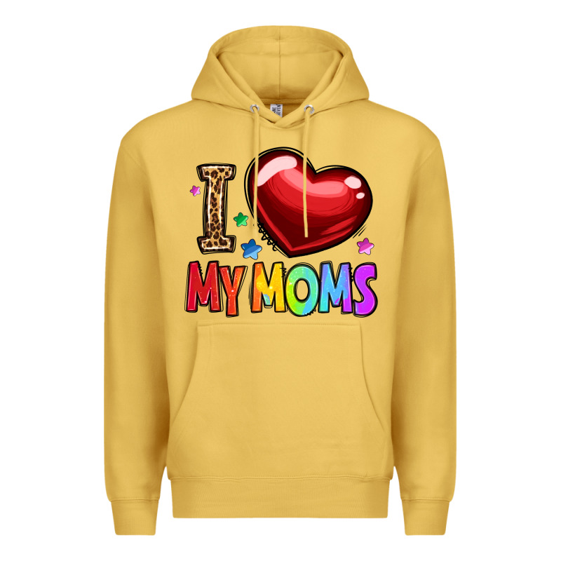 I Love My Moms Premium Hoodie by OliviaCreatesArt | Teevron