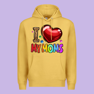 I Love My Moms Premium Hoodie Designed By Oliviacreatesart