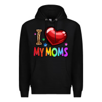 Black i love my moms Premium Hoodie - OliviaCreatesArt