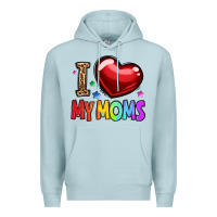Blue Mist i love my moms Premium Hoodie - OliviaCreatesArt