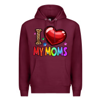Burgundy i love my moms Premium Hoodie - OliviaCreatesArt
