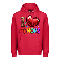 Cardinal i love my moms Premium Hoodie - OliviaCreatesArt