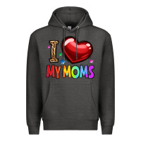 Charcoal Heather i love my moms Premium Hoodie - OliviaCreatesArt