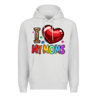 Dove Grey i love my moms Premium Hoodie - OliviaCreatesArt