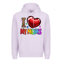 Lilac i love my moms Premium Hoodie - OliviaCreatesArt