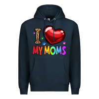 Navy i love my moms Premium Hoodie - OliviaCreatesArt