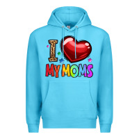Ocean Blue i love my moms Premium Hoodie - OliviaCreatesArt