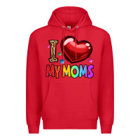 Red i love my moms Premium Hoodie - OliviaCreatesArt