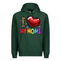 Sports Green i love my moms Premium Hoodie - OliviaCreatesArt